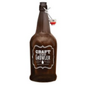 32 Oz. Flip Top Amber Growler Bottle